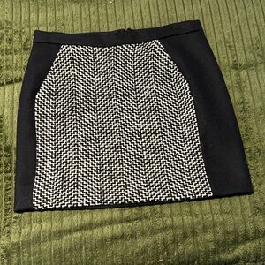 J. Crew Monochrome Zigzag Mini Skirt